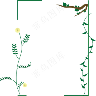 春季树藤花柳边框