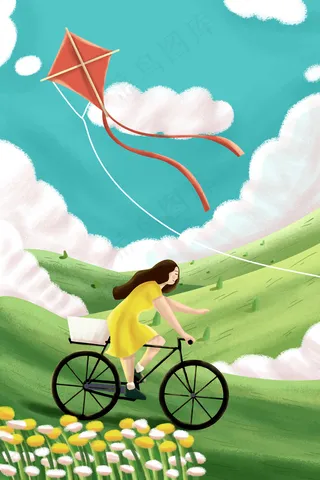 绿色夏季清凉田野出游配图