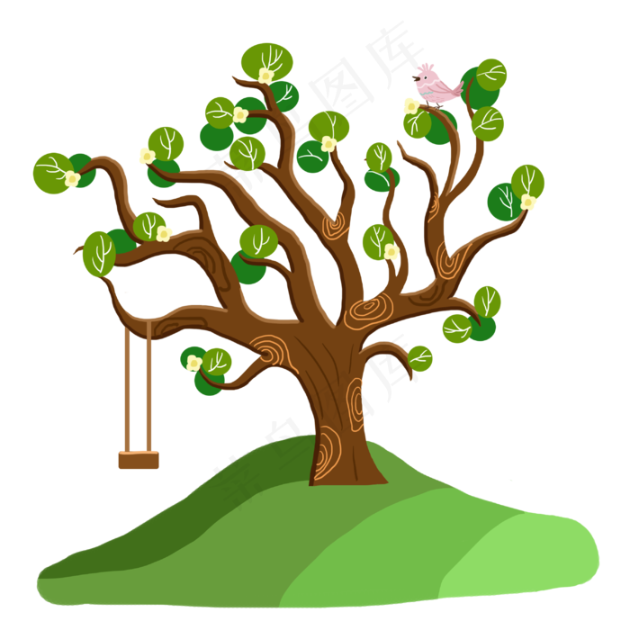 美丽绿色叶子的大树