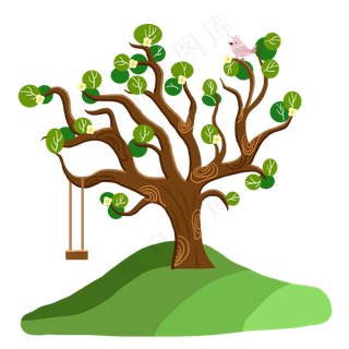 美丽绿色叶子的大树