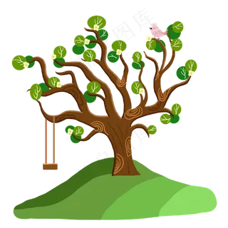 美丽绿色叶子的大树