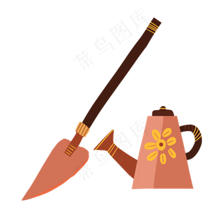 五一劳动节暖色系扁平风格园丁工
