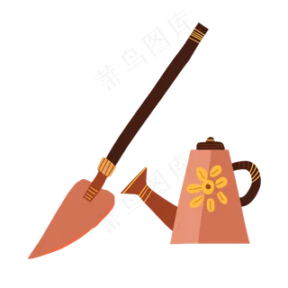 五一劳动节暖色系扁平风格园丁工