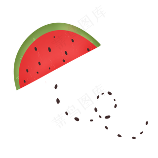 红色鲜艳可爱夏季水果西瓜
