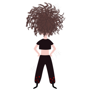 夏季处暑夏天清凉女孩背影手绘插