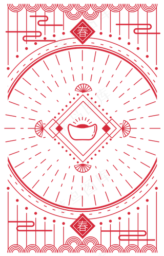 中国风新年底纹,免抠元素