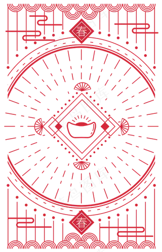 中国风新年底纹,免抠元素