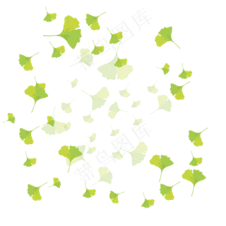 手绘植物树叶漂浮的叶子 手绘植物树叶漂浮的叶子