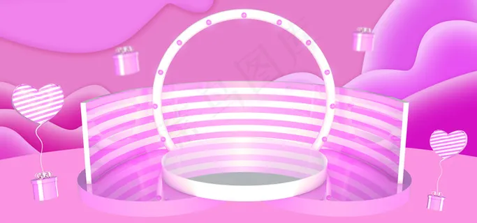 38妇女节女王节女神节粉色C4D镜面舞台banner 38妇女节女王节女神节粉色C4D镜面舞台banner