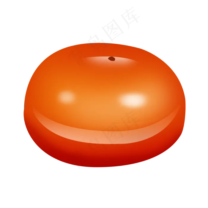 橙色大柿子水晶水果柿子psd透(2000X2000(DPI:72))psd模版下载