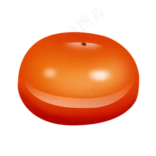 橙色大柿子水晶水果柿子psd透