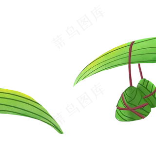 绿色的植物和棕子免抠图