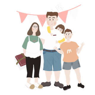 一家人庆祝父亲节PNG素材