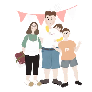 一家人庆祝父亲节PNG素材