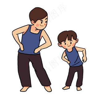 父亲节手绘卡通素材