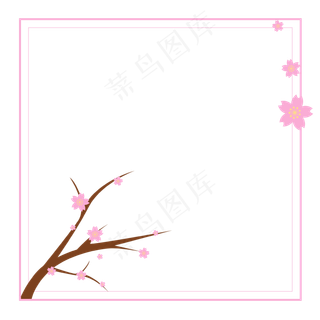 粉色樱花浪漫简约边框