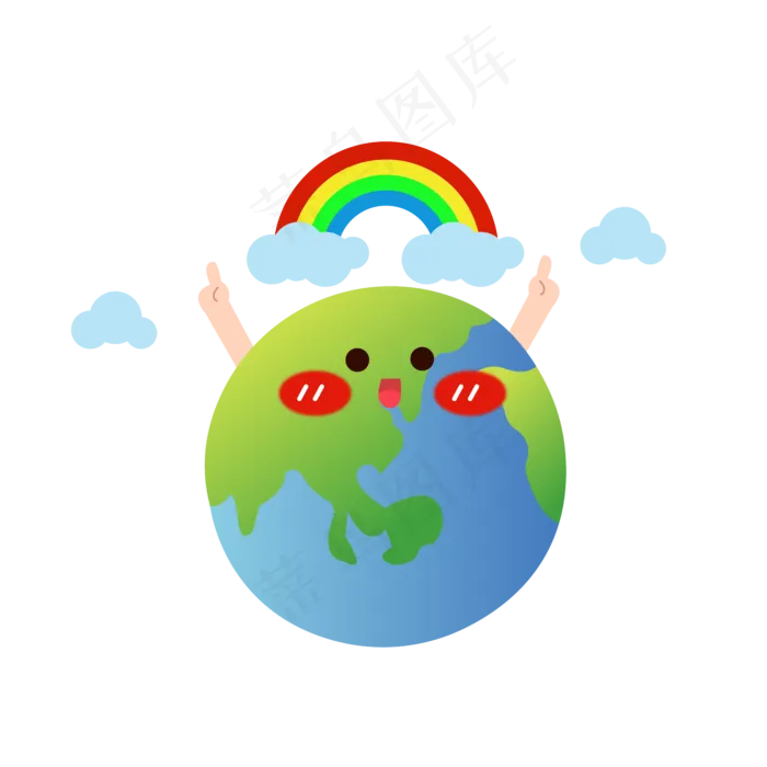 世界清洁地球日萌系地球矢量元素ai矢量模版下载