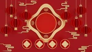 C4D中国红金色2020年货节电商促销