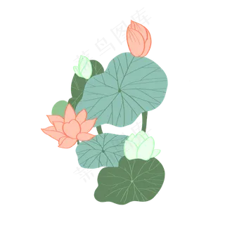 荷花小清新免抠元素