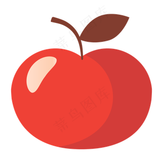 红色圆弧苹果食物元素