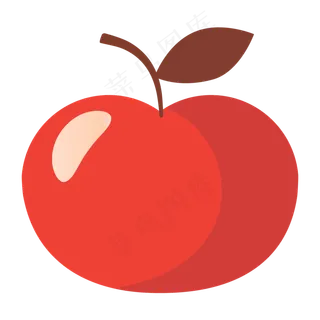 红色圆弧苹果食物元素