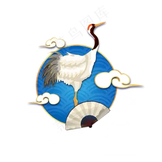 国潮风仙鹤祥云