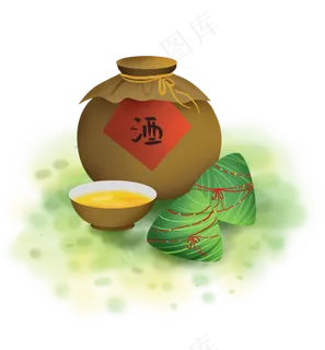 端午节酒和粽子