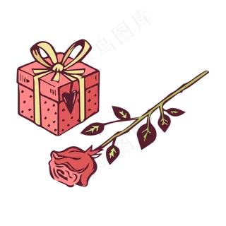 浪漫告白礼物矢量素材