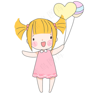 儿童节玩气球女孩