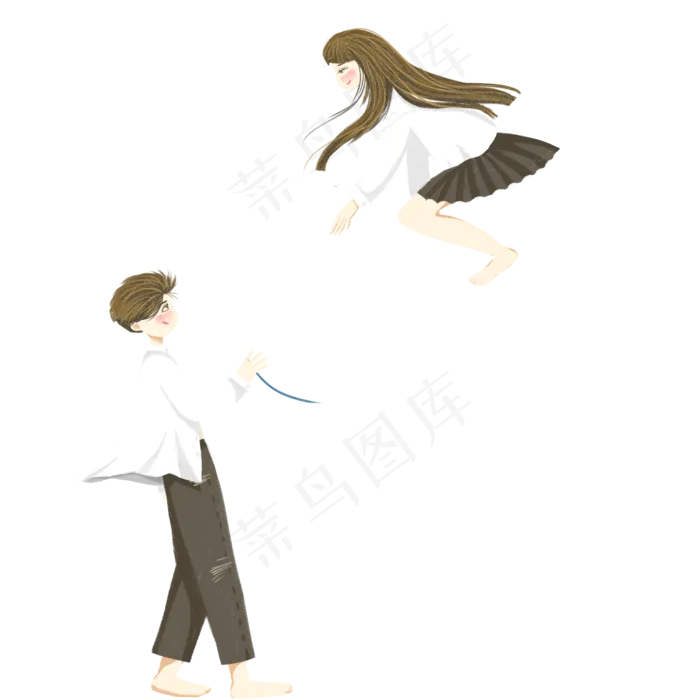 情人节一对情侣在开心的玩免抠图(2000X2000(DPI:300))psd模版下载