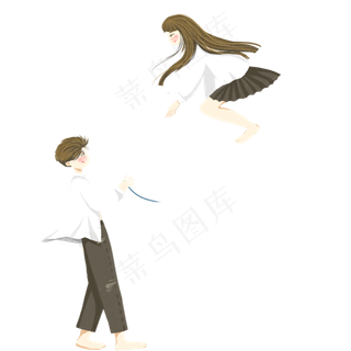 情人节一对情侣在开心的玩免抠图