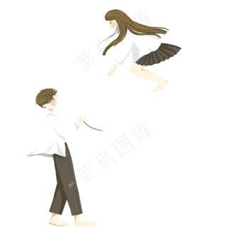 情人节一对情侣在开心的玩免抠图