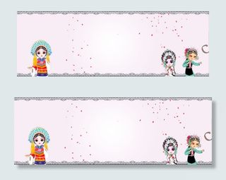 创意手绘复古花旦脸谱banner