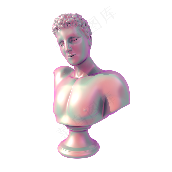 蒸汽波半身像png图,免抠元素