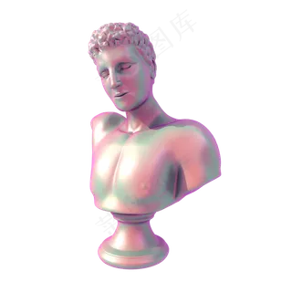 蒸汽波半身像png图,免抠元素