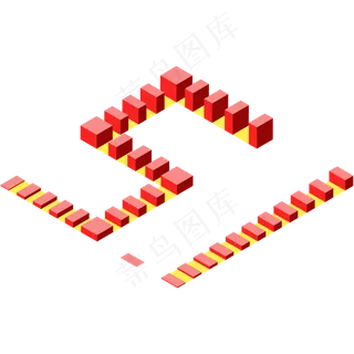 2.5D台阶五一字体矢量免抠png