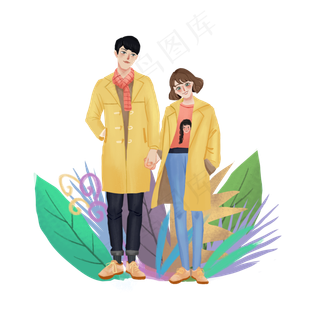 拉手小清新的情侣