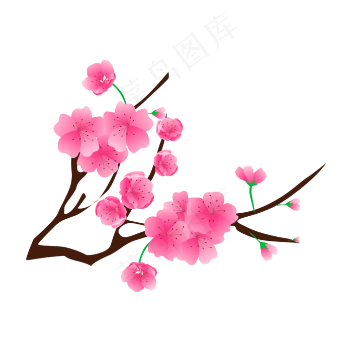 矢量免扣卡通桃花(4167*4167px 300 dpi )ai矢量模版下载
