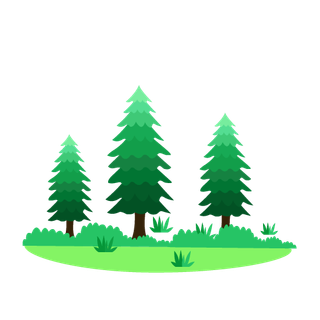 植树节春天绿树草地,免抠元素