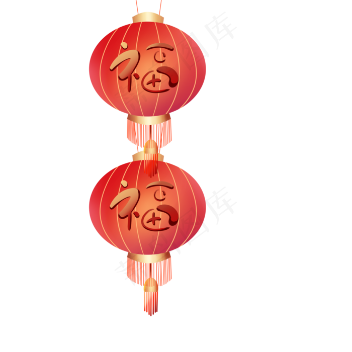 新年红色灯笼,免抠元素(2000X2000(DPI:300))psd模版下载