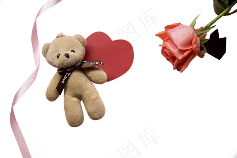 玩偶小熊和玫瑰