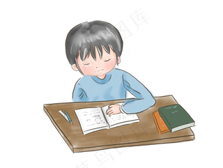 高考季手绘看书人物