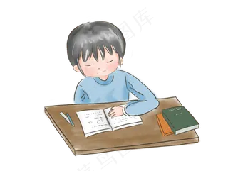 高考季手绘看书人物