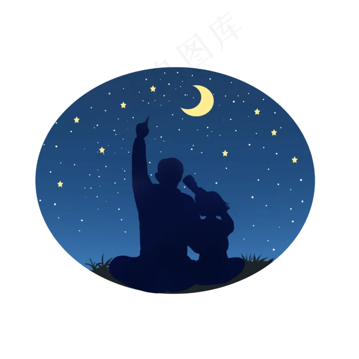 父爱彩色剪影装饰图(3000X3000(DPI:300))psd模版下载