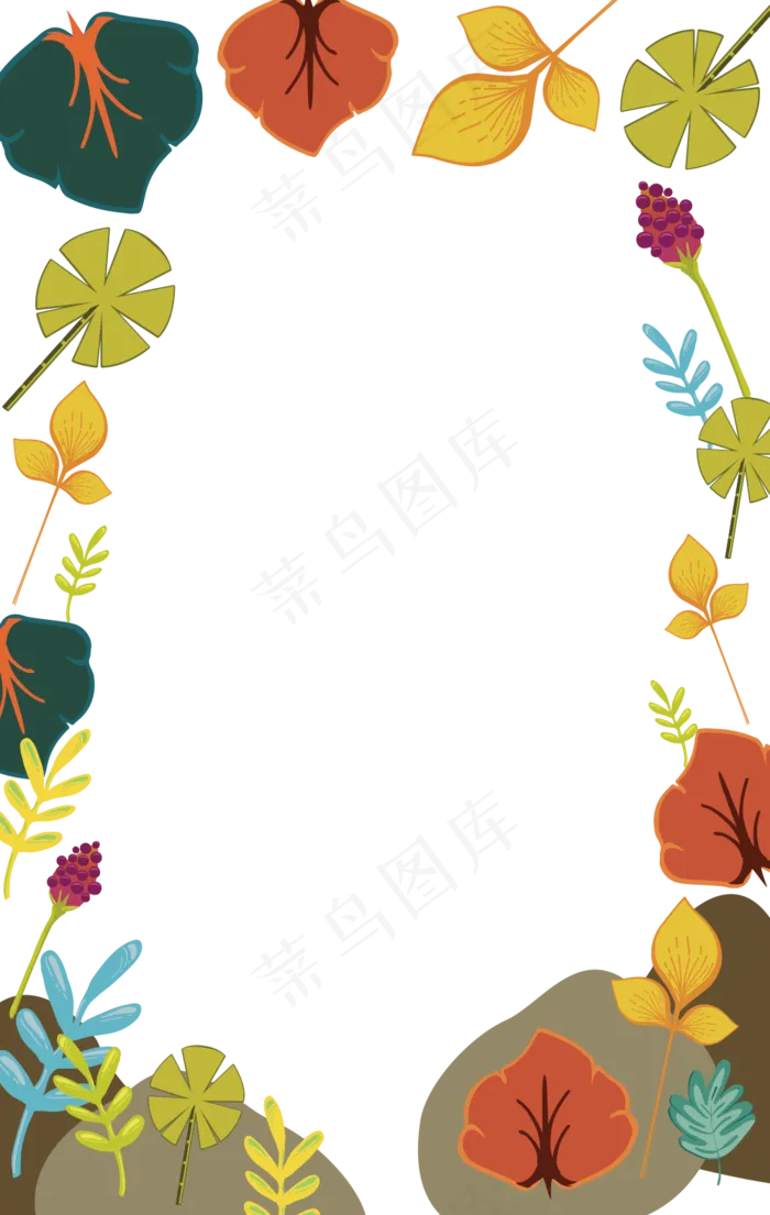 矢量卡通创意叶子边框(1183X1000(DPI:300))ai矢量模版下载