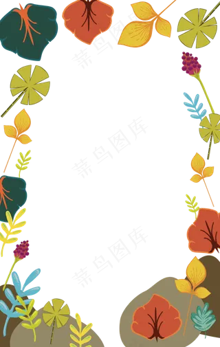 矢量卡通创意叶子边框