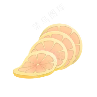 黄色柠檬片装饰插图