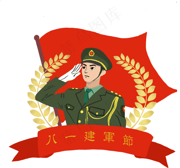 八一建军节军人(2048X2048(DPI:132))psd模版下载
