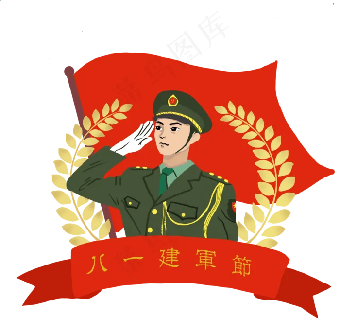 八一建军节军人(2048X2048(DPI:132))psd模版下载