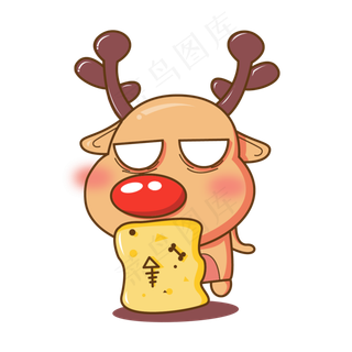 卡通手绘驯鹿,免抠元素